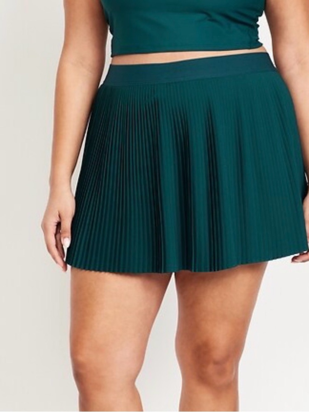 Old Navy Pleated A-Line Mini Skirt in Deep Teal